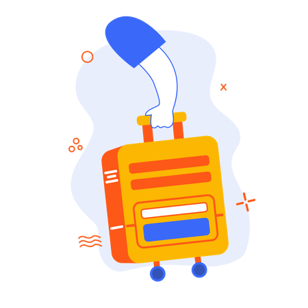 Holding Travel Bag  Illustration