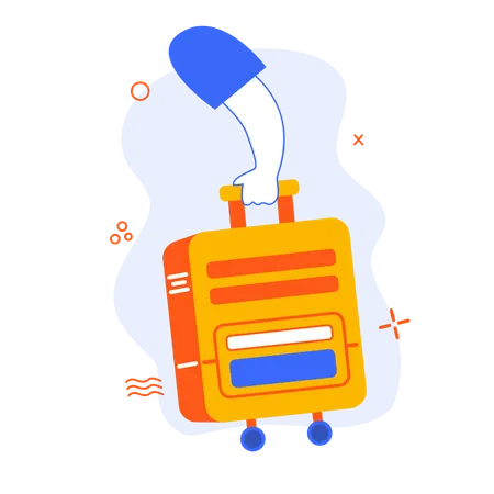 Holding Travel Bag  Illustration