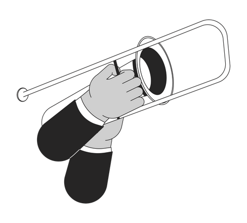 Holding trombone  Illustration