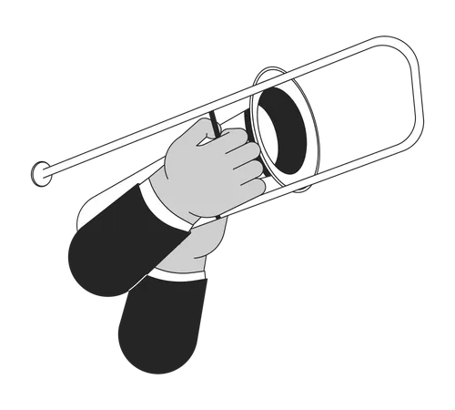 Holding trombone  Illustration