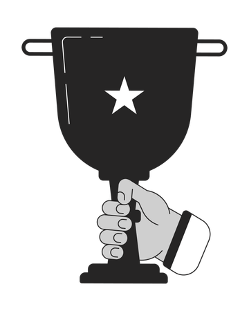 Holding trophy cup  Illustration