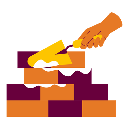 Holding trowel  Illustration