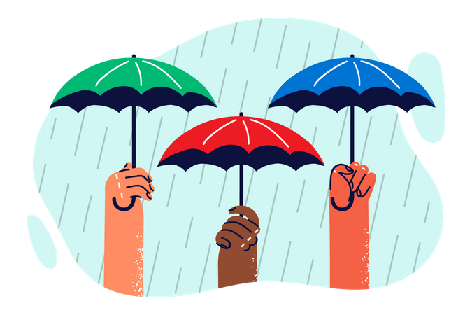 Holding umbrella Illustration