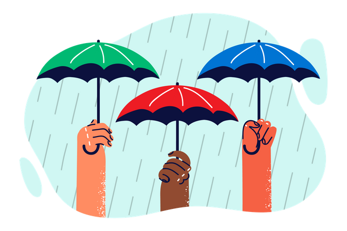 Holding umbrella  Illustration