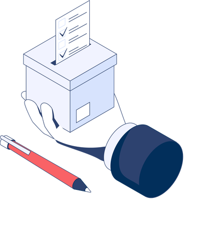 Holding Voting box  Illustration