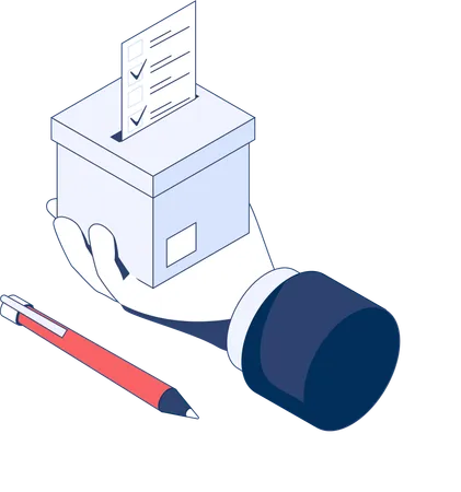 Holding Voting box  Illustration