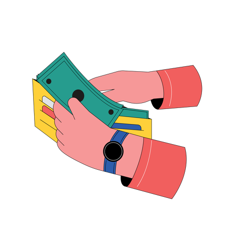 Holding wallet  Illustration