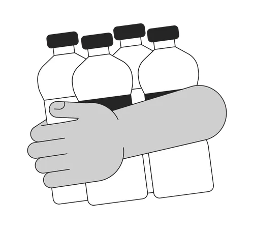 Holding water bottles  Illustration