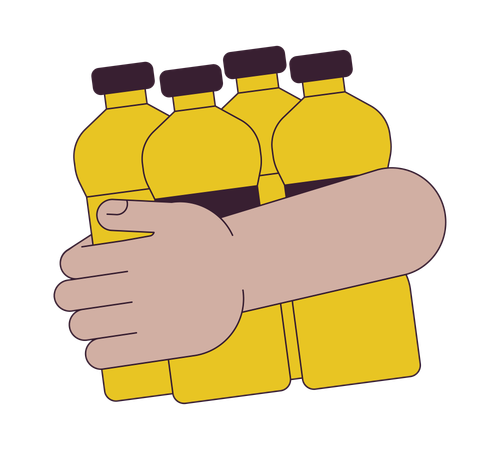 Holding water bottles  Illustration