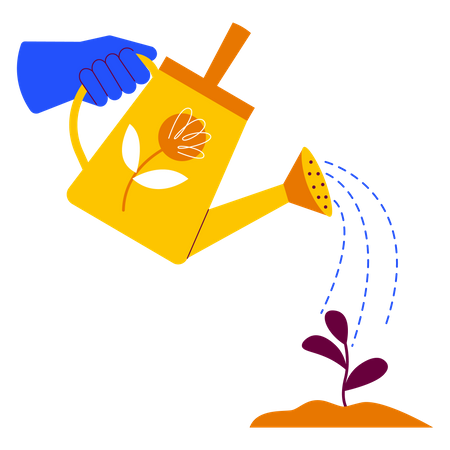 Holding watering can  Illustration