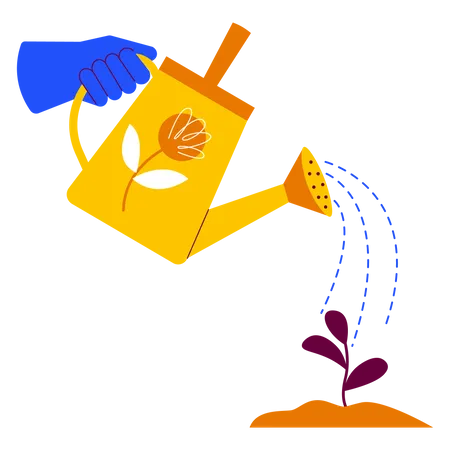 Holding watering can  Illustration