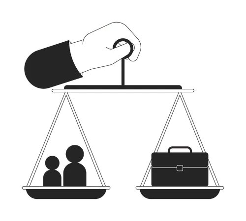 Holding work life balance scale  Illustration