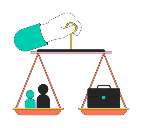 Holding work life balance scale  Illustration