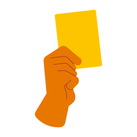 Holding yellow card  Illustration