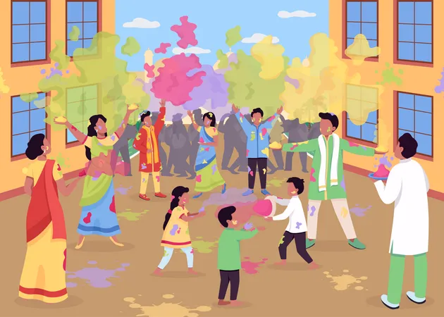 Holi celebration Illustration