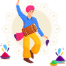 illustration for holi dance