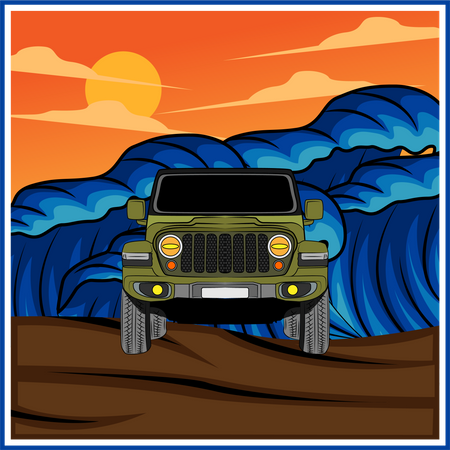 Holiday jeep  Illustration
