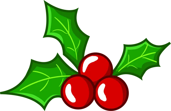 Christmas Holly Garland. Vector Illustration Royalty Free SVG
