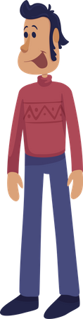Hombre adulto alegre y guapo  Ilustración