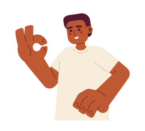Hombre africano mostrando todo bien Ilustración