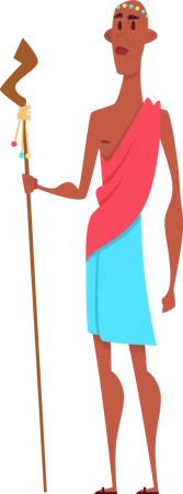 Mujer Africana Tradicional Negro Autentico Personajes Ilustración