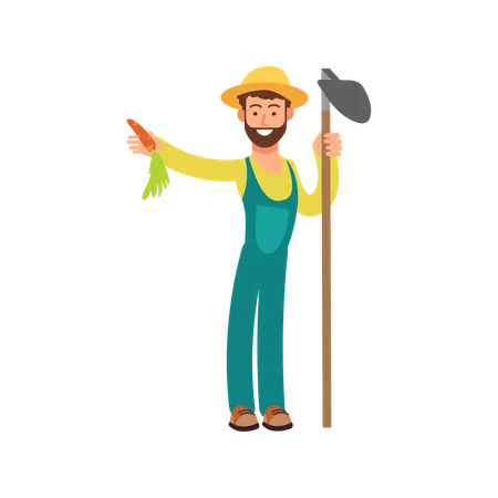 Agricultor masculino  Ilustración