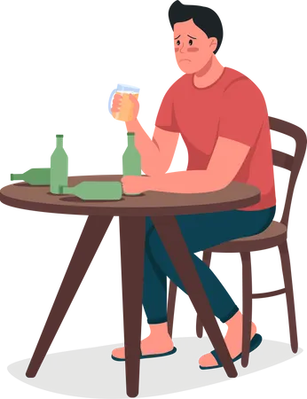 Hombre alcohólico  Ilustración