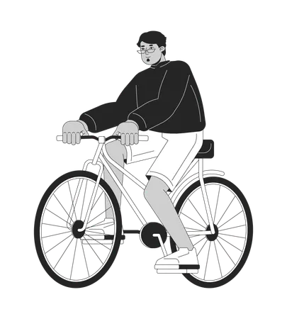 Hombre árabe montando bicicleta  Ilustración