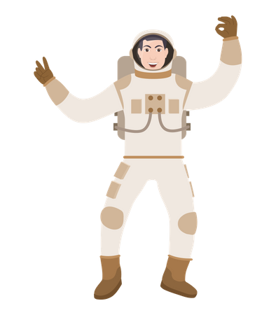 Astronauta masculino  Ilustración