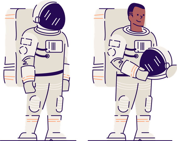 Astronauta masculino con casco  Ilustración
