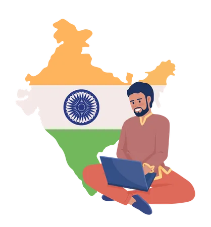 Trabajador independiente de la India  Ilustración