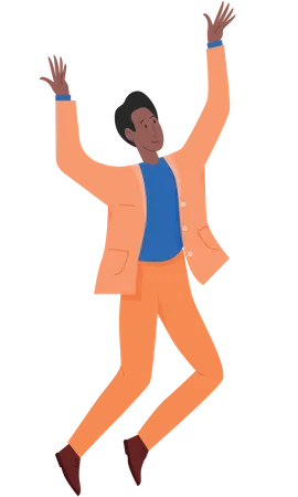 Hombre bailando y alegre  Ilustración