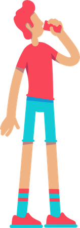 Hombre bebiendo suficiente agua  Ilustración