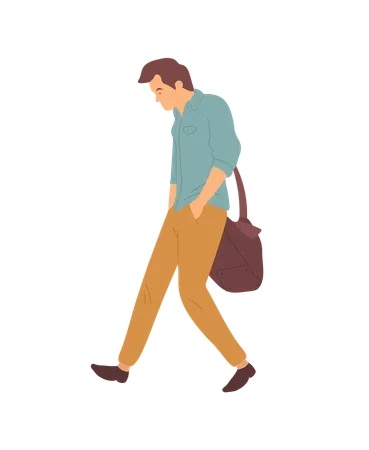 Hombre caminando después de una pelea  Ilustración