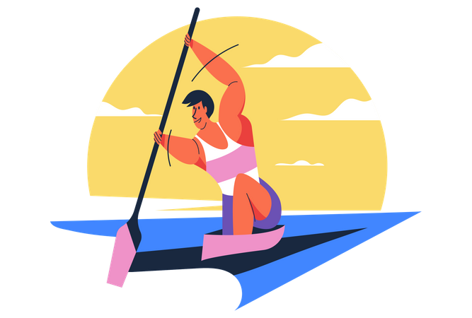 Hombre navegando  Ilustración