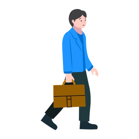 Hombre llevando bolsa para ir a trabajar  Ilustración