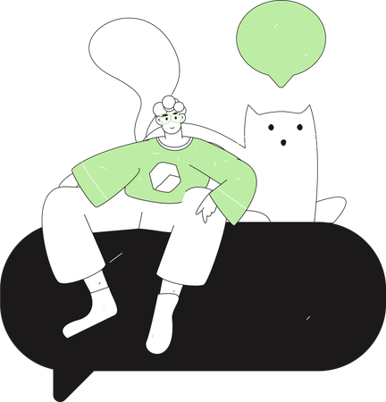Hombre haciendo un chat en redes sociales  Illustration