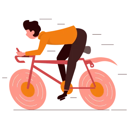 Hombre en bicicleta  Ilustración