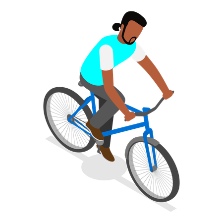 Hombre en bicicleta  Ilustración