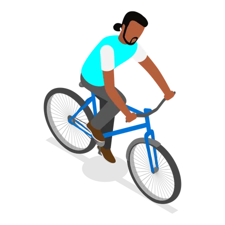 Hombre en bicicleta  Ilustración