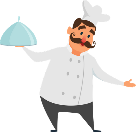 Hombre cocinando  Ilustración