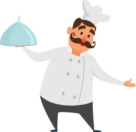 Hombre cocinando  Ilustración