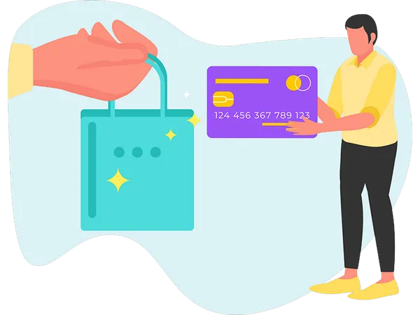 Hombre comprando con tarjeta de crédito  Illustration