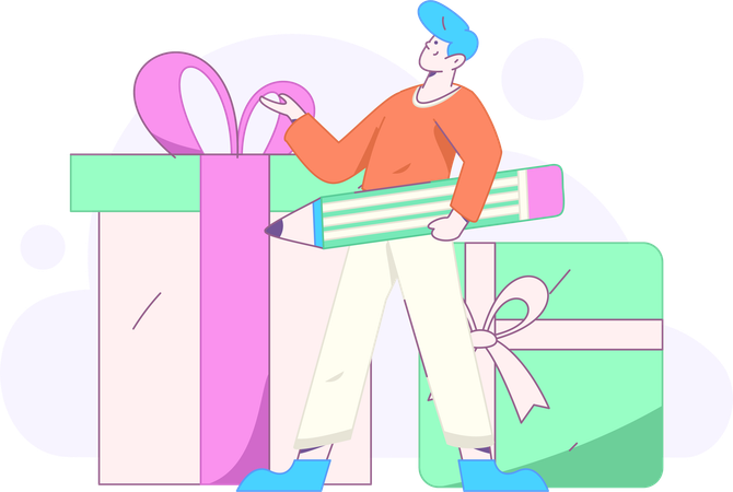 Hombre de compras en línea  Ilustración