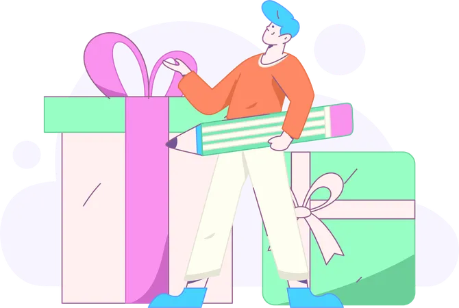 Hombre de compras en línea  Ilustración