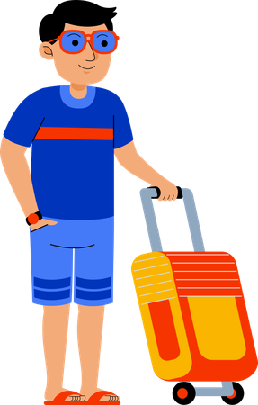 Hombre con bolsa de viaje  Ilustración
