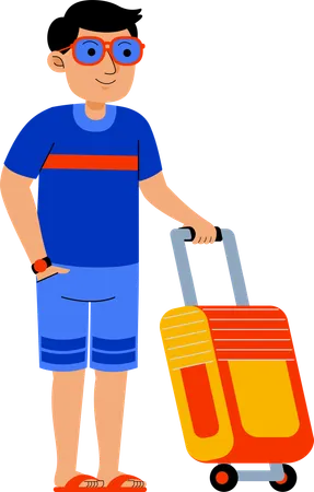 Hombre con bolsa de viaje  Ilustración