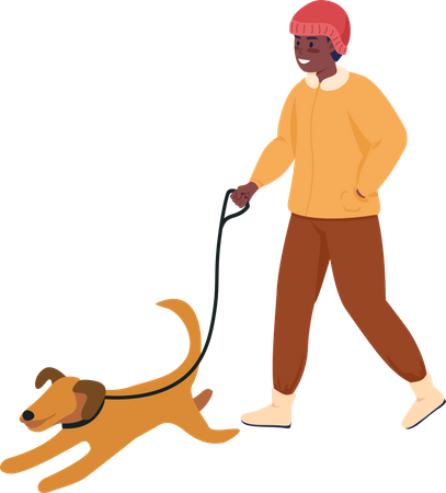 Hombre con cachorro  Ilustración