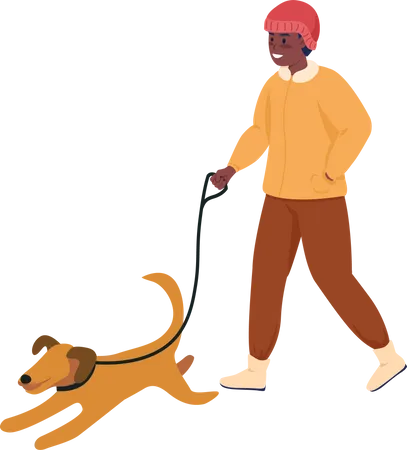 Hombre con cachorro  Ilustración