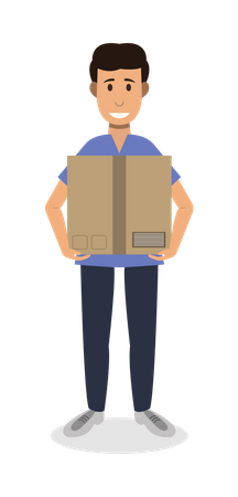 Hombre con caja  Ilustración